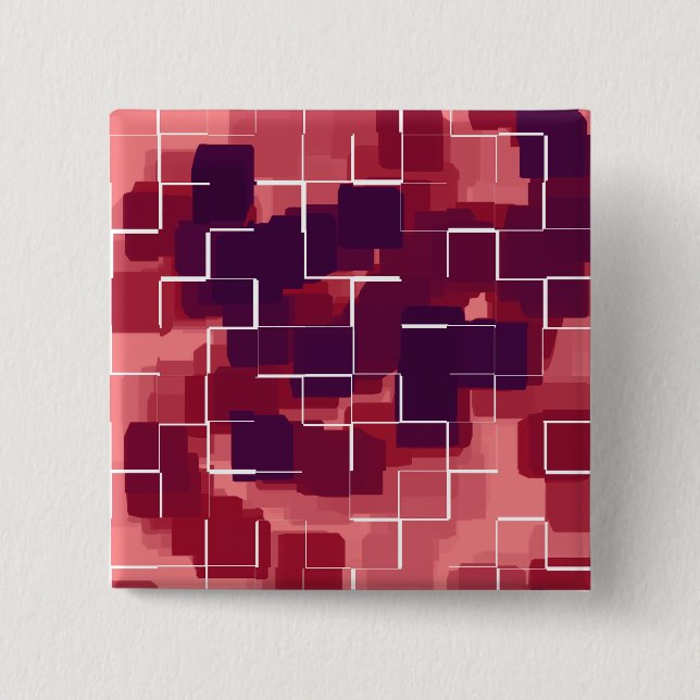 "Cranberry" Geometric Art 15 Cm Square Badge (Front)