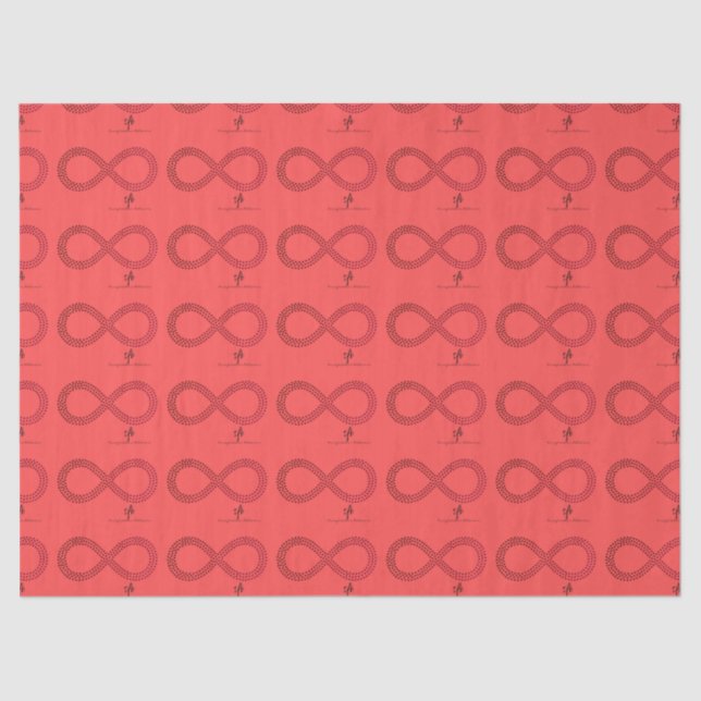 Cranberry Gradient Infinity Hearts Tissue Paper (Front)