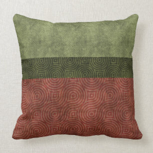 Cranberry Green Figure Eight Texture Stripes Cushion