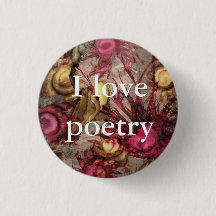 Cranberry "I Love Poetry" Button
