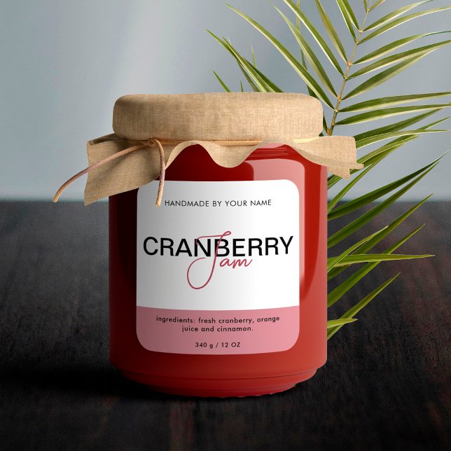 Cranberry Jam Product Label Stickers Packaging (Creator Uploaded)