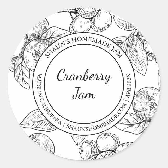 Cranberry Jam Sketch Modern label (Front)