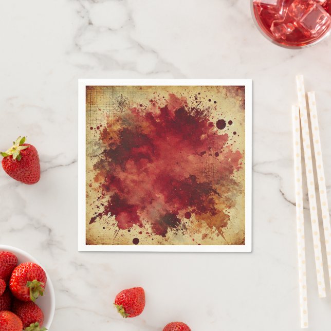 Cranberry Juice Burst Distressed Ink Decoupage Napkin (Insitu)