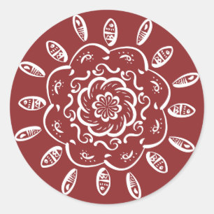 Cranberry Mandala Classic Round Sticker