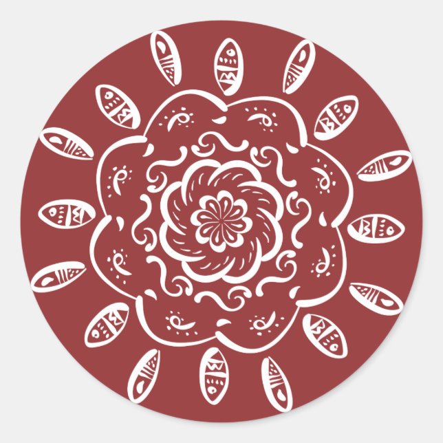 Cranberry Mandala Classic Round Sticker (Front)