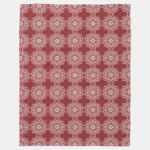 Cranberry Mandala Fleece Blanket