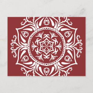 Cranberry Mandala Postcard