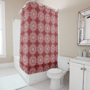 Cranberry Mandala Shower Curtain