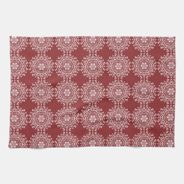 Cranberry Mandala Tea Towel (Horizontal)