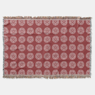 Cranberry Mandala Throw Blanket