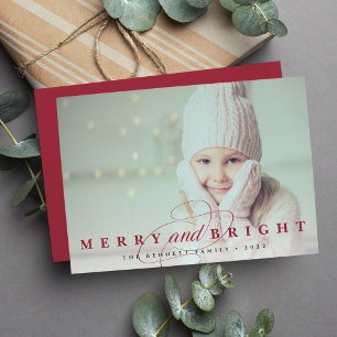 Cranberry Merry & Bright Photo Holiday Card