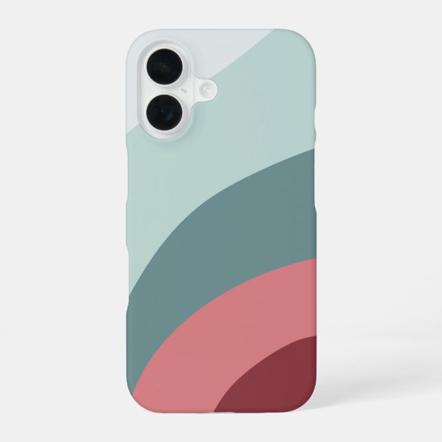 Cranberry & Mint Boho Colour Flow iPhone 16 Case (Back)