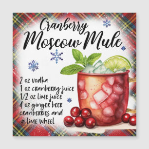Cranberry Moscow Mule Recipe Magnetic Card