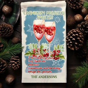 Cranberry Prosecco Christmas Cocktail Recipe Tea Towel