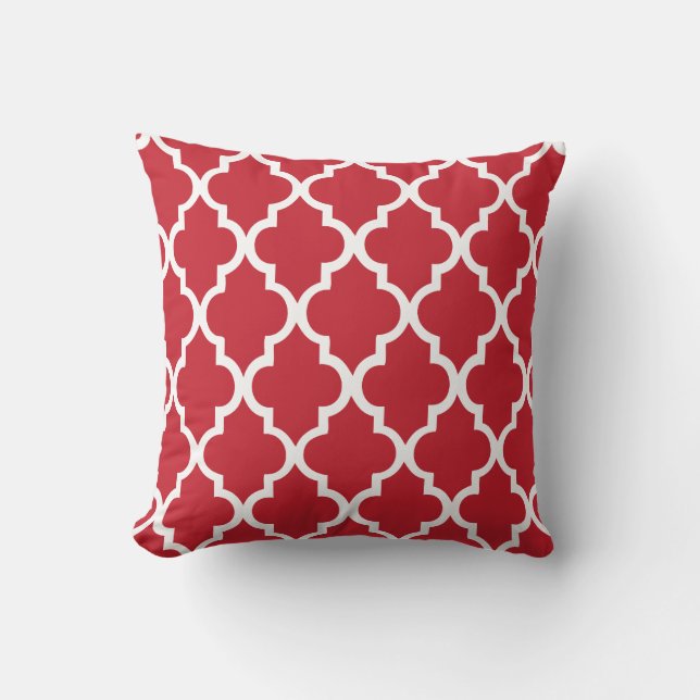 Cranberry Quatrefoil Pattern Cushion (Front)