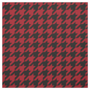 Cranberry Red Black Houndstooth Pattern #2M Fabric
