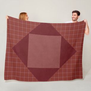 CRANBERRY RED FALL PLAID PATTERN FLEECE BLANKET