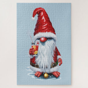 Cranberry-Red Grape-Juice Skaal to the Snowy-Seaso Jigsaw Puzzle