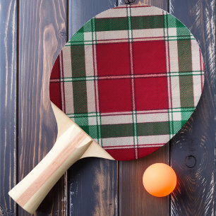 Cranberry Red Plaid Ping Pong Paddle