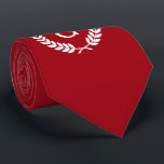 Cranberry Red White Laurel Wreath Initial Monogram Tie<br><div class="desc">Cranberry Red and White Wheat Laurel Wreath Initial Monogram A stylish solid background with a framed area for your monogram, name or other text. You can also change the text font, adjust the font size and colour, move the text, add additional text fields, etc. If you would like this design...</div>