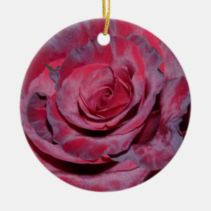 Cranberry Rose Ceramic Tree Decoration
