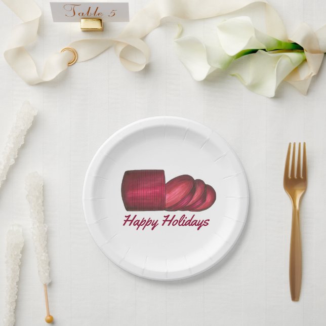 Cranberry Sauce Christmas Thanksgiving Dinner Food Paper Plate (Wedding)