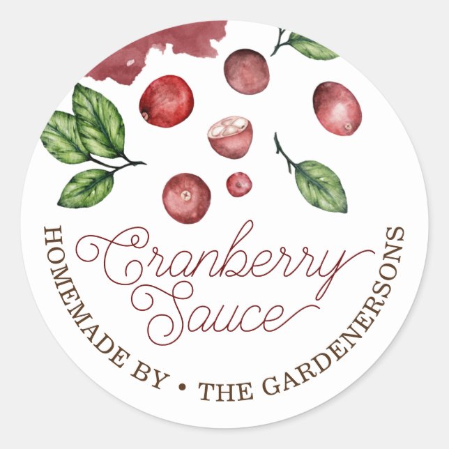 Cranberry Sauce Classic Round Sticker (Front)