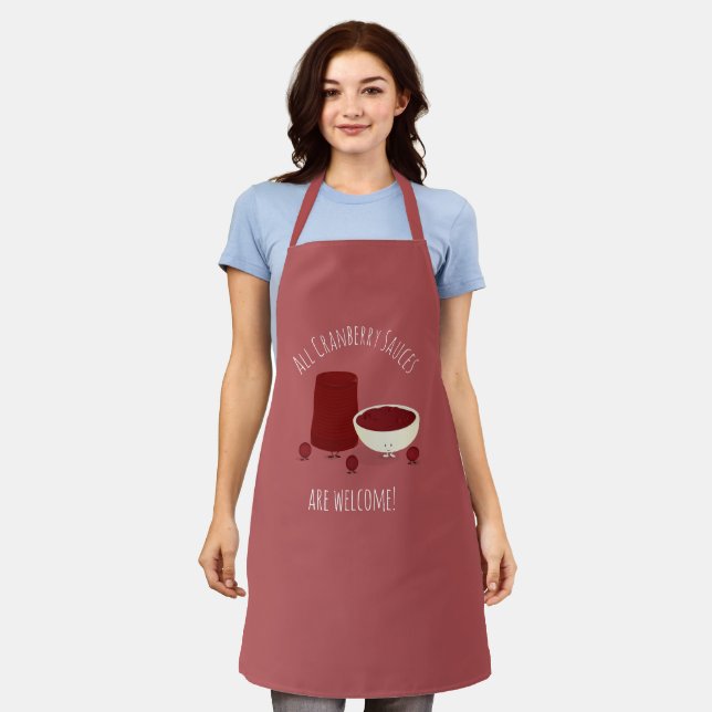 Cranberry Sauce Food Thanksgiving Apron (Worn)
