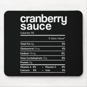 Cranberry Sauce Nutrition Funny Thanksgiving Chris Mouse Pad