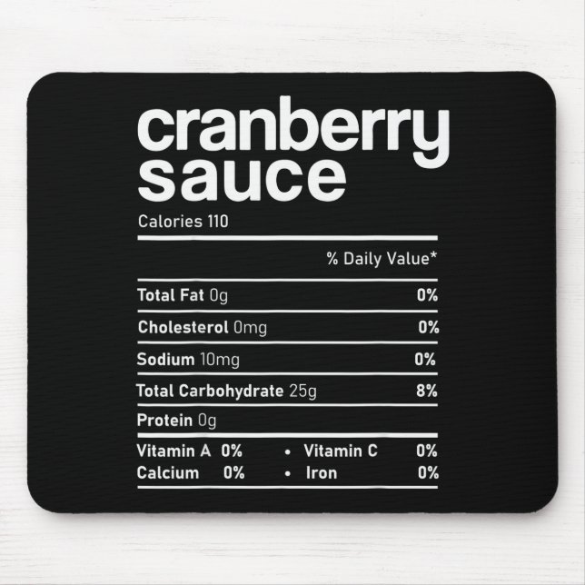 Cranberry Sauce Nutrition Funny Thanksgiving Chris Mouse Pad (Front)