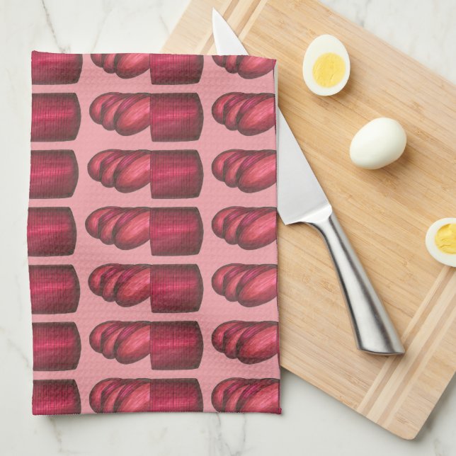Cranberry Sauce Thanksgiving Christmas Holiday Tea Towel (Quarter Fold)