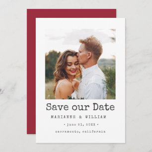 Cranberry SQUARE Photo wedding save the date