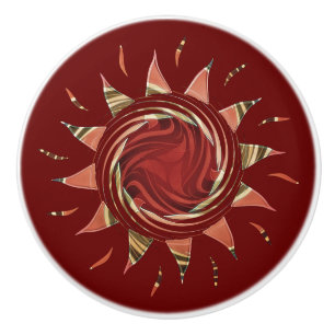 Cranberry Sun Ceramic Knob