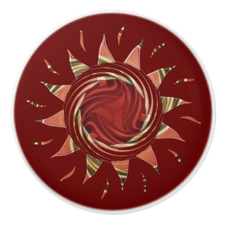 Cranberry Sun Ceramic Knob