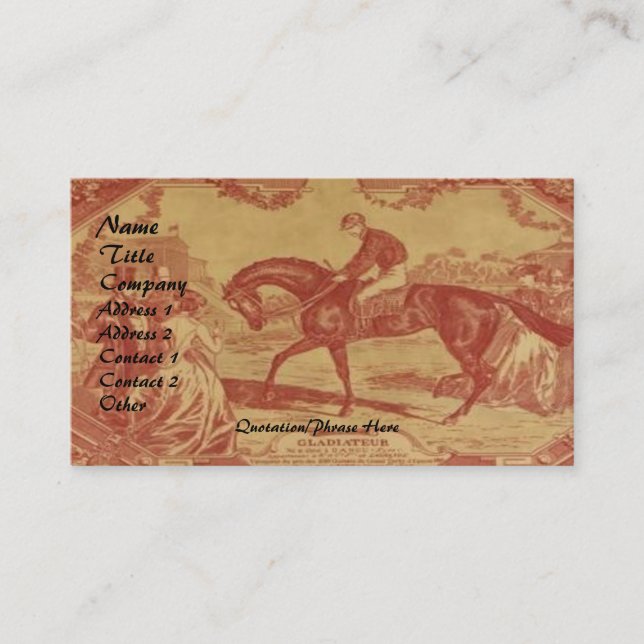 Cranberry Toile Business Card (Front)