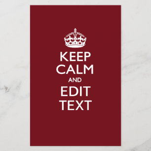 Cranberry Wine Burgundy Keep Calm and Your Text Flyer