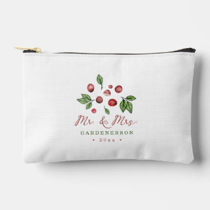 Cranberry Winter Wedding Date  Accessory Pouch