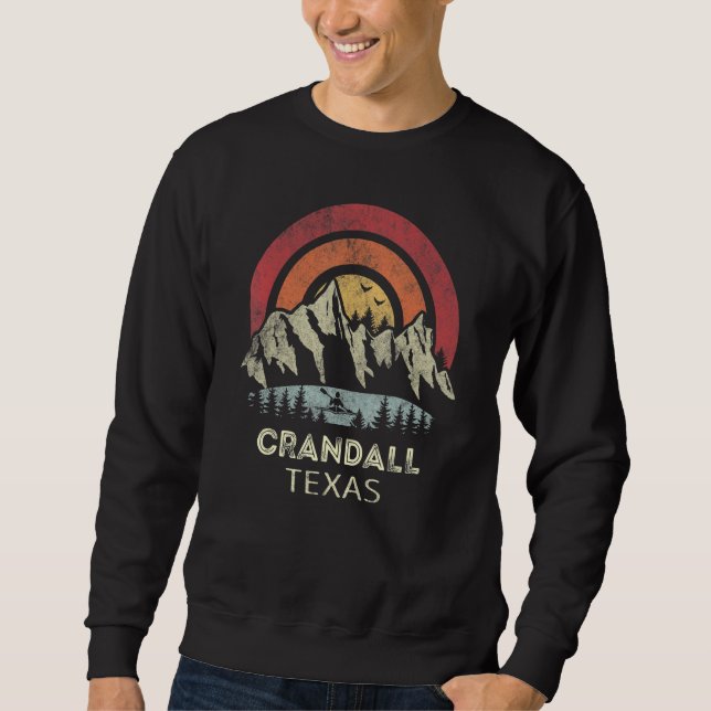 Crandall Texas Mountain Sunset Sunrise Kayaking Sweatshirt (Front)