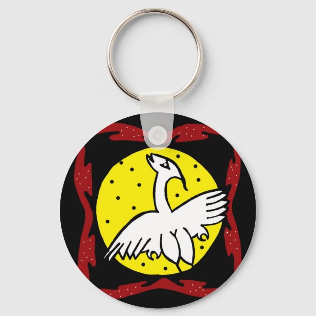Crane and moon key chain (Front)