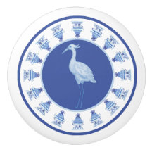 Crane and Temple Ceramic Drawer Pull