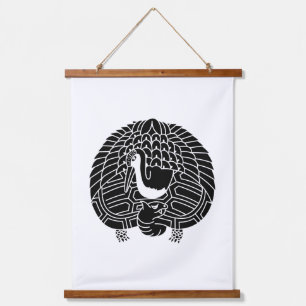Crane and turtle hanging tapestry