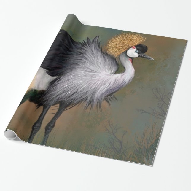 Crane Bird Wrapping Paper (Unrolled)