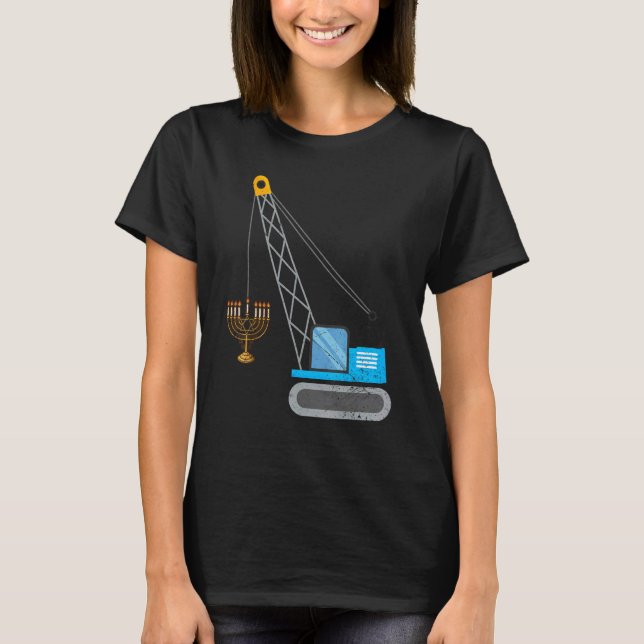 Crane Construction Chanukah Pajamas Toddler Boys H T-Shirt (Front)