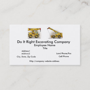Crane Construction Equipment Business Card