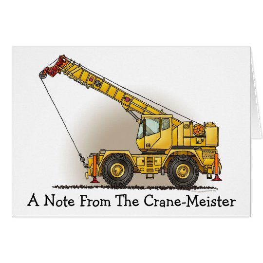 Crane Construction Equipment Note Card