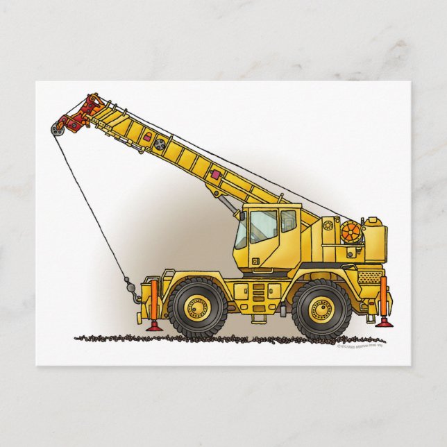 Crane Construction Equipment Post Card (Front)