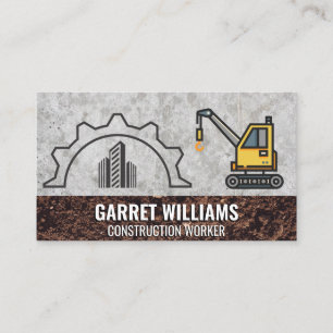 Crane Construction Gear Logo Business Card