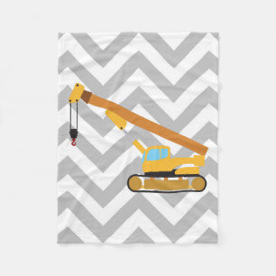 Crane Construction Truck Fleece Blanket