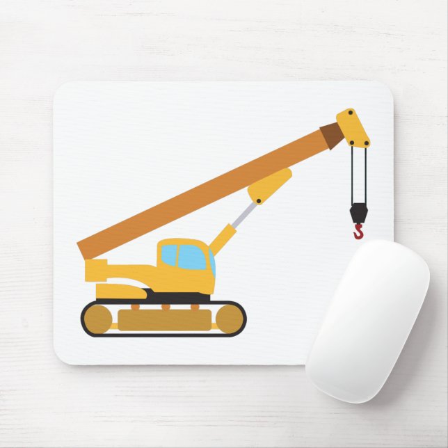 Crane Construction Truck Mouse Pad (With Mouse)