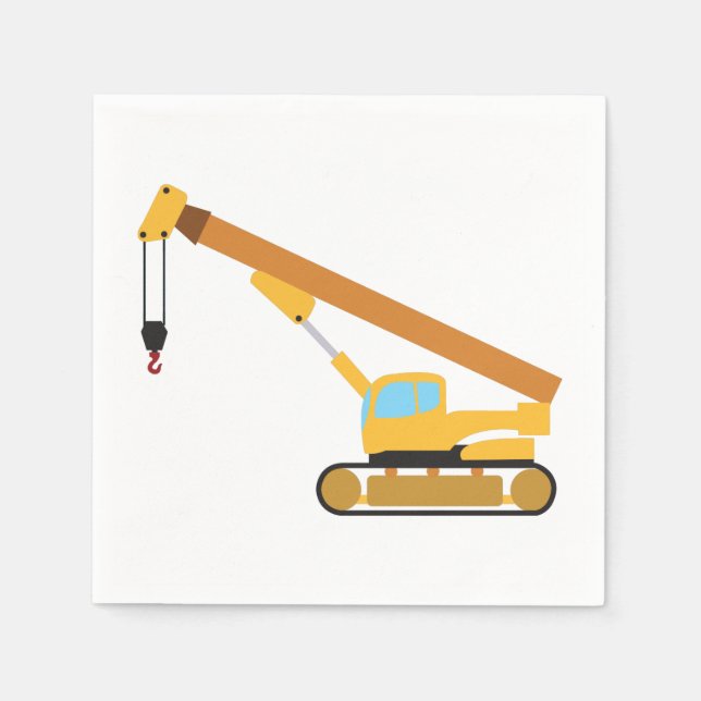 Crane Construction Truck Napkin (Front)